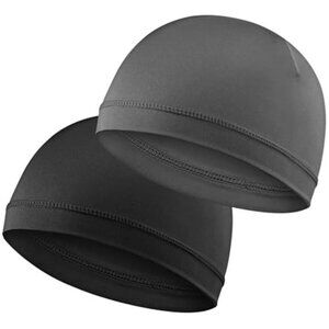 Mens Skull Cap Beanie Breathable Sleep Cap Sweat Absorbent Liner Hat 2 Pack